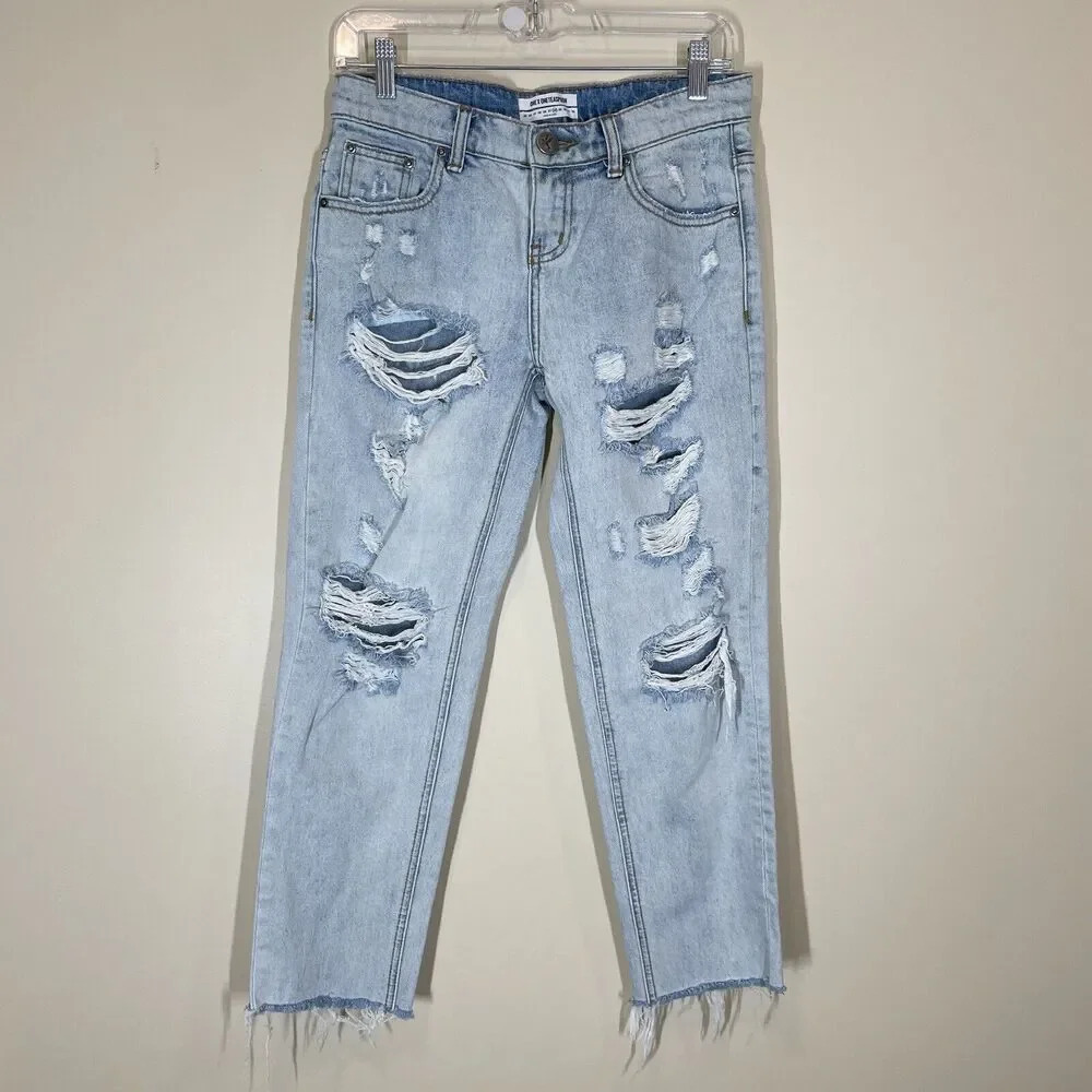 One Teaspoon Jeans Awesome Baggies Light Wash Size 28 Grunge Baggy Distressed